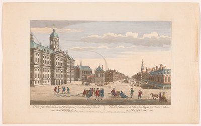Vista do Stadhuis em Amesterdão com bombeiros na Praça da Barragem
Uma vista da Stad House e dos motores de extinção de incêndios em Amesterdão (título sobre o objecto)
Holanda (título da série) de Robert Sayer