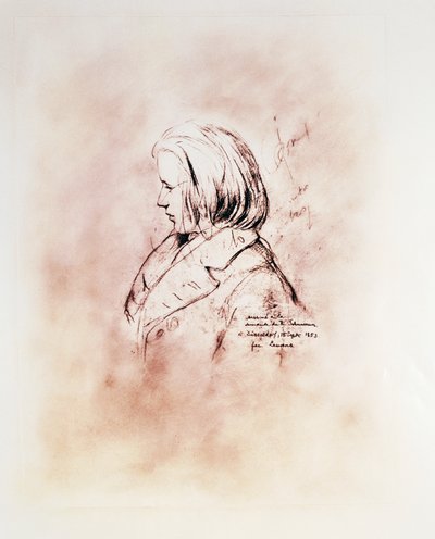 Retrato do compositor alemão Johannes Brahms (Hamburgo de Robert Schumann