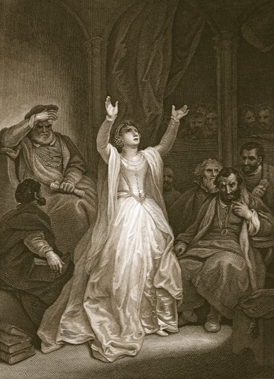 Condenação de Ana Bolena, gravada por George Noble, ilustração de "The History of England", de David Hume, pub. por R. Bowyer, Londres, 1812 de Robert Smirke