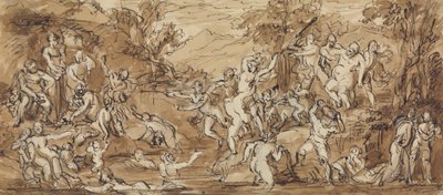 Figura Estudo de uma Celebração de Bacchanalia numa Paisagem arborizada de Robert Smirke