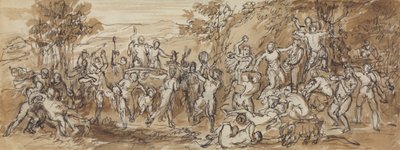 Figura Estudo de uma Celebração de Bacchanalia numa Paisagem arborizada de Robert Smirke