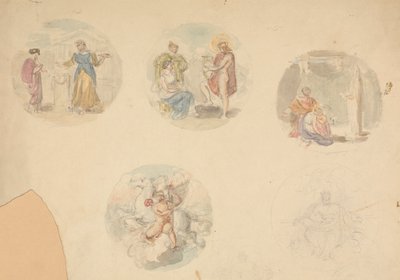 Cinco vinhetas de Cenas da Antiguidade de Robert Smirke