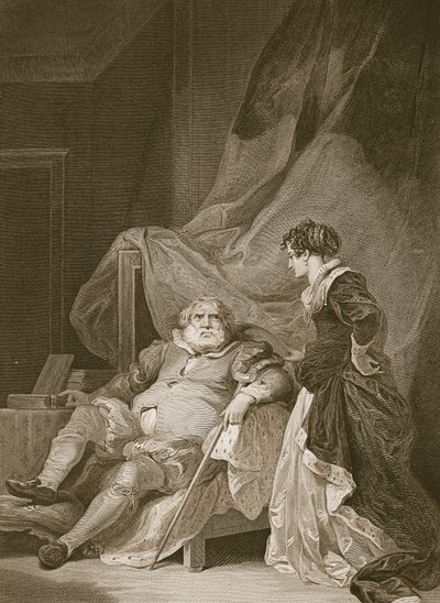 Henry the 8th e Catherine Parr, gravados por George Noble, ilustração de "The History of England", de David Hume, pub. por R. Bowyer, Londres, 1812 de Robert Smirke