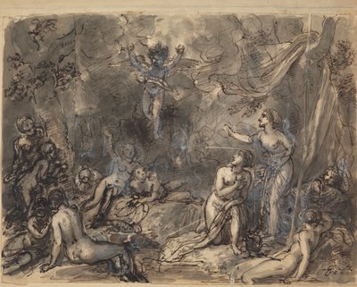 Estudo de figuras nuas numa área arborizada de Robert Smirke