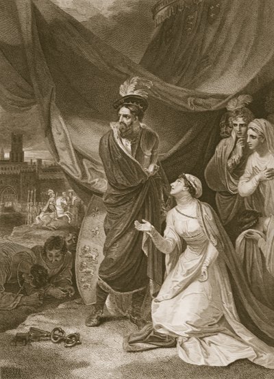 A rendição de Calais, gravada por A. Smith, ilustração de David Hume "A História da Inglaterra", pub. por R. Bowyer, Londres, 1812 de Robert Smirke
