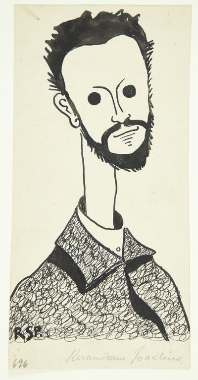 Retrato do pintor e ceramista Chr. Joaquim (1870-1943) de Robert Storm Petersen