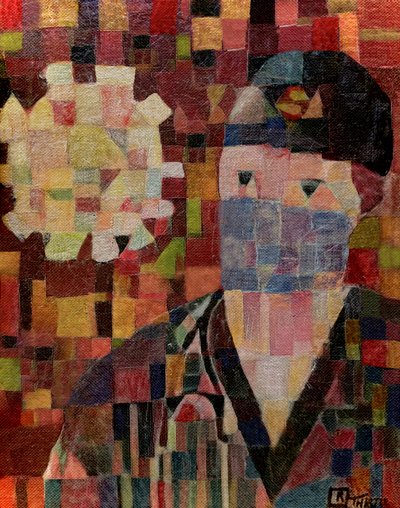 Retrato abstrato com máscara de Robert Thirtle