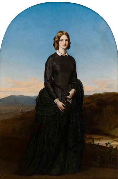 Retrato do Exmo. Selina Weld Forester, Viscondessa Newport e depois Condessa de Bradford (1819-1894), c.1840-70 (óleo sobre marfim) de Robert Thorburn