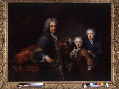 Monsieur de Saint Cannat e seus filhos (óleo sobre tela) de Robert Tournieres