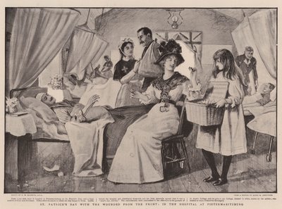 Dia de São Patrício com os feridos da frente, no hospital de Pietermaritzburg de Robert Walker Macbeth
