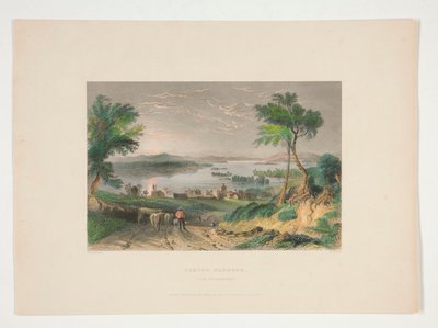 Centre Harbour, Lago Winnipesaukee, ilustração para Nathaniel Parker Willis de Robert Wallis
