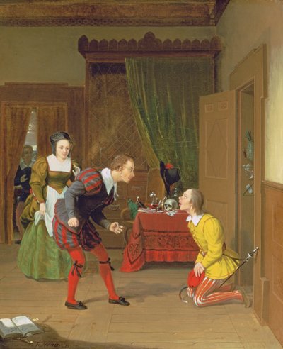 Dr. Caius, Simple e Dame Rapidamente, cena de As Alegres Esposas de Windsor, 1830 de Robert Walter Weir