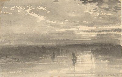 Paisagem - Nuvens, Água, Veleiro de Robert Walter Weir