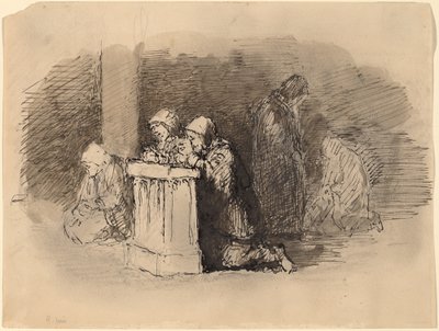 Rezando figuras em uma igreja, Florença de Robert Walter Weir