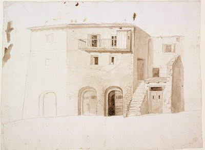 TOPIC de Itália: casa de pedra com dois portões e escadas no meio de Robert Wilhelm Ekman