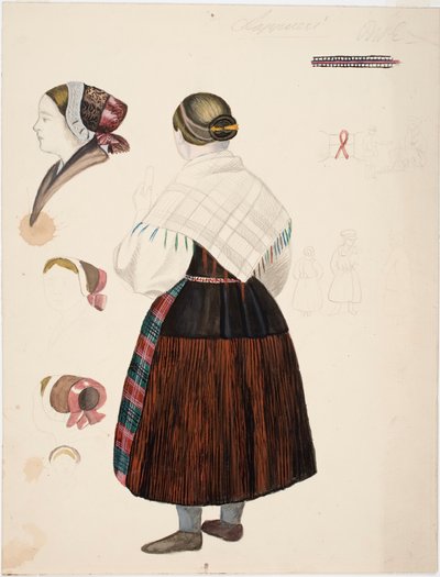 Ensaio de um vestido de camponesa da Lapónia de Robert Wilhelm Ekman