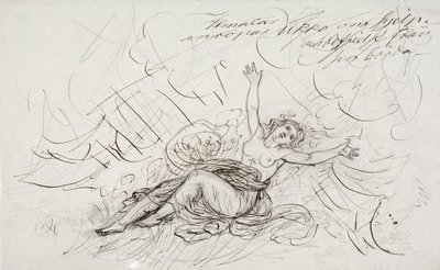 Ilmatar Cries out for Ukko, esboço para uma série de desenhos com o tema do Kalevala de Robert Wilhelm Ekman