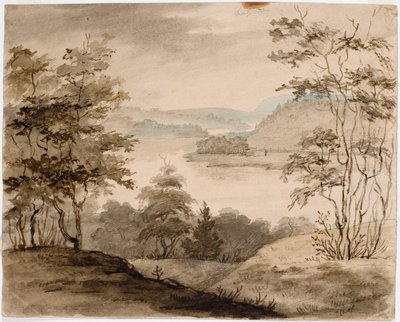 Paisagem com rio sinuoso de Robert Wilhelm Ekman