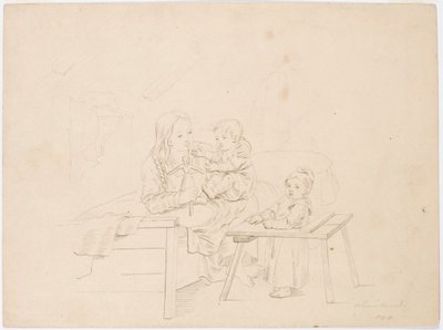 Rapariga com dois filhos de Robert Wilhelm Ekman