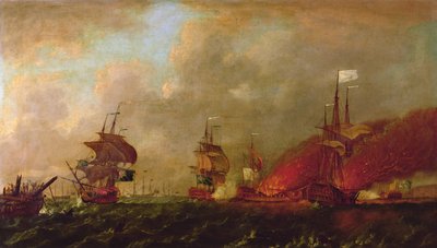 Lorde Howe e o conde d&39;Estaing de Rhode Island, 9 de agosto de 1778 de Robert Wilkins