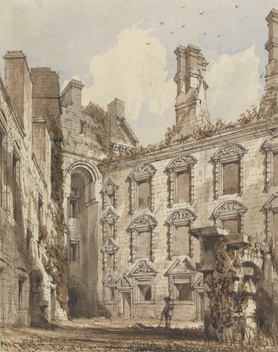 Jarda da Corte do Castelo de Caerlaverock de Robert William Billings