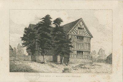 Madeley - Old House: gravura, nd [1804-1875] (estampado) de Robert William Buss