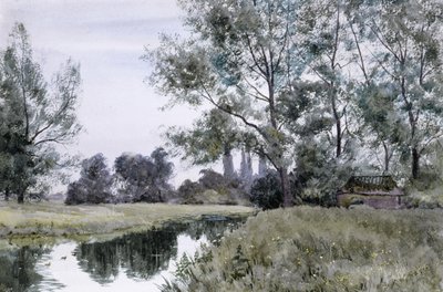 No rio Lesser Stour, Kent Oriental (aguarela) de Robert Winchester Fraser