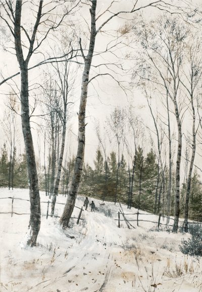 Duas figuras num bosque de inverno de Robert Winchester Fraser