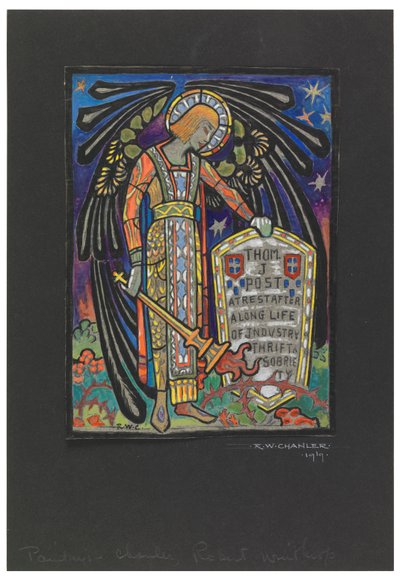 Design de vitral para vitral para Thomas J. Post de Robert Winthrop Chanler