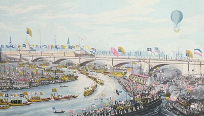A Abertura da Nova Ponte de Londres, pelo Rei William IV e Rainha Adelaide, 1831 de Robert the Elder Havell
