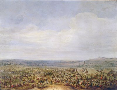 Acampamento Militar (óleo sobre cobre) de Robert van den Hoecke
