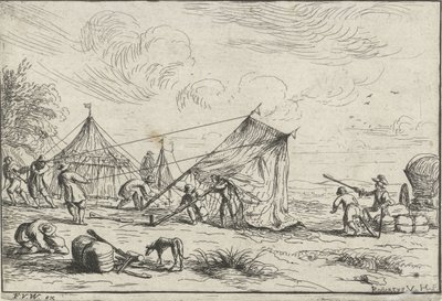 Atirar uma tenda
Diferentes acampamentos (título da série) de Robert van den Hoecke