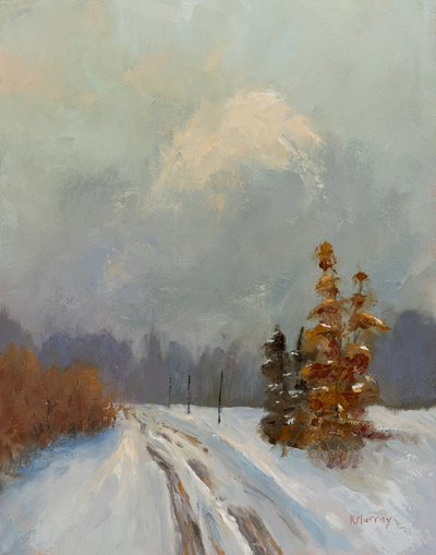 Snow In September, 2023 (óleo sobre painel) de Roberta Murray