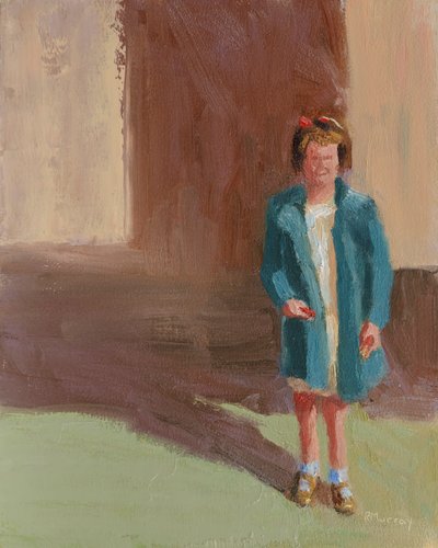 A rapariga da escola, 2023 (óleo sobre papel) de Roberta Murray