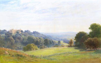 Castelo de Chirk, Clwyd (aguarela) de Roberto Angelo Kittermaster Marshall