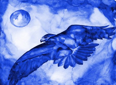 Voo da Lua do Falcão Azul de RodMacIver