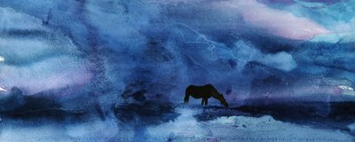 Cavalo Azul ao Crepúsculo de RodMacIver