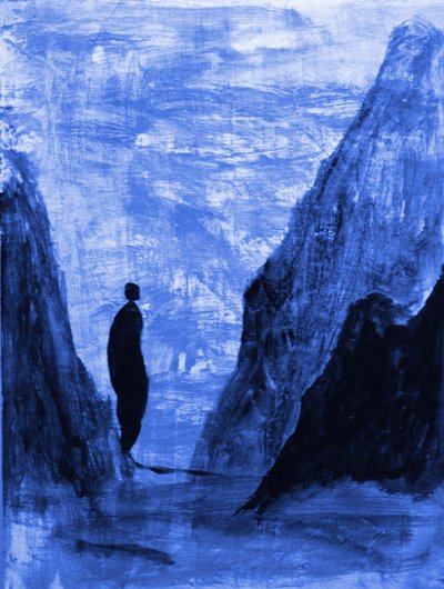 Figura solitária nas Montanhas Azuis de RodMacIver
