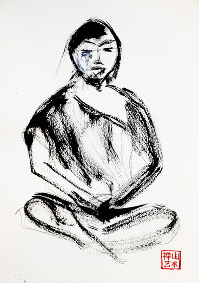 Monge zen em meditação de RodMacIver