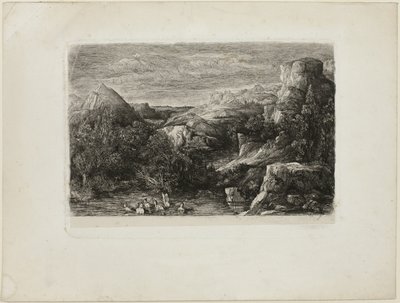 Banhistas em uma piscina de montanha de Rodolphe Bresdin