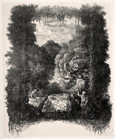 Primeiro frontispício para Fábulas e Contos de Fadas de Thierry-Faletans de Rodolphe Bresdin