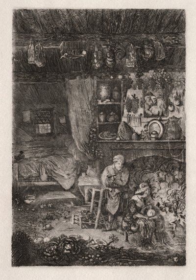 Flamengo Interior, 1856-66. de Rodolphe Bresdin