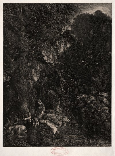 Sagrada Família com Veados, 1871. de Rodolphe Bresdin
