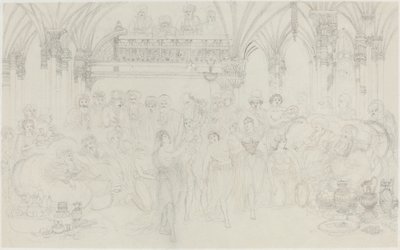 Interior: Dancing Girls Entretendo Chieftains de Rodolphe Bresdin
