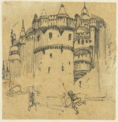 Castelo com duas figuras de Rodolphe Bresdin