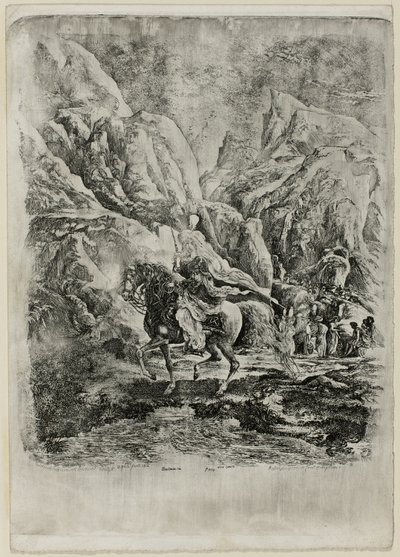 Cavaleiro oriental nas montanhas de Rodolphe Bresdin