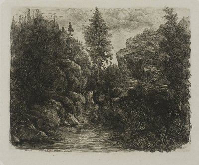 Paisagem rochosa de Rodolphe Bresdin