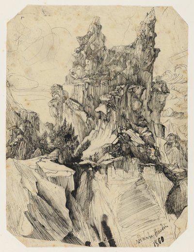 The Crevasse, 1860 de Rodolphe Bresdin