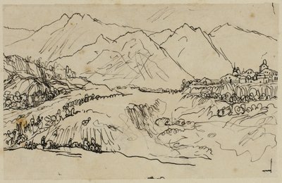 Aldeia nas montanhas de Rodolphe Bresdin