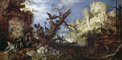 Paisagem com aves de Roelandt Jacobsz. Savery